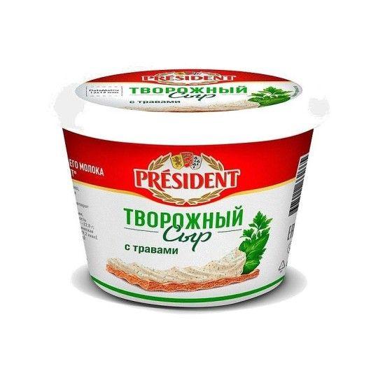 PRESIDENT СЫР ТВОРОЖНЫЙ С ТРАВАМИ 54% 140Г