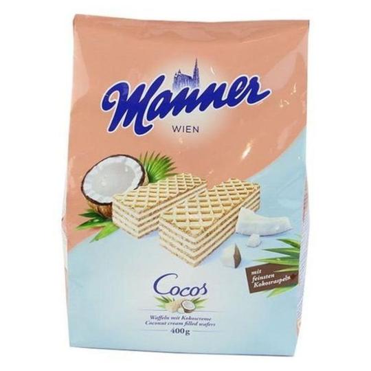 MANNER ВАФЛИ С КОКОСОВОЙ НАЧИНКОЙ 400ГР