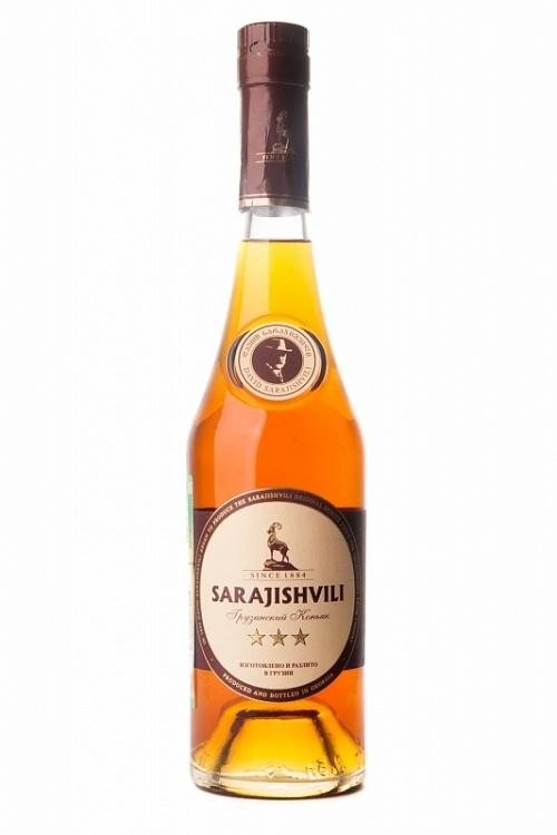 Грузинский коньяк Sarajishvilli выдержка не менее 3 лет 0.5 л.