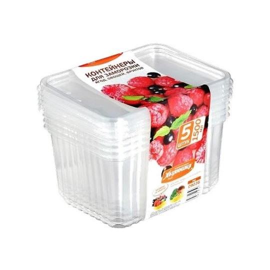  Набор контейнеров Хозяюшка Мила, 1.5л, 5 шт