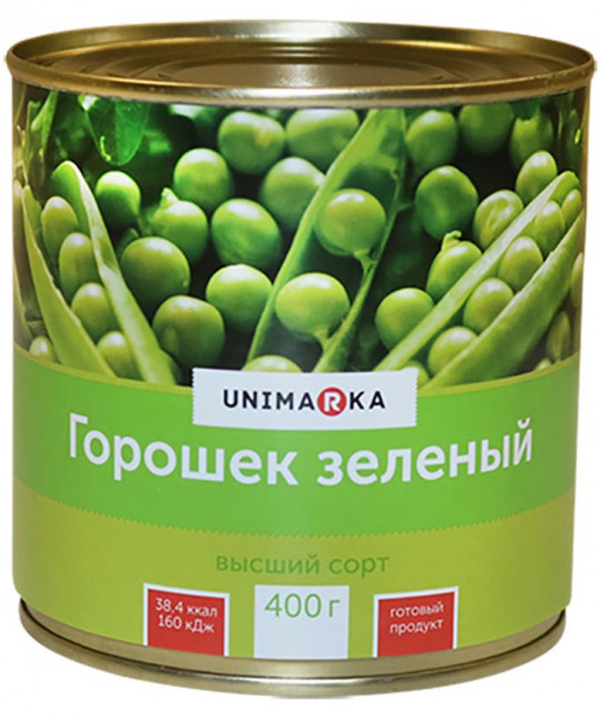 Горошек зеленый Unimarka консервированный 400 г