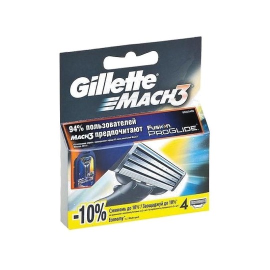 Кассеты для бритвенного станка GILLETTE mach3, 4шт