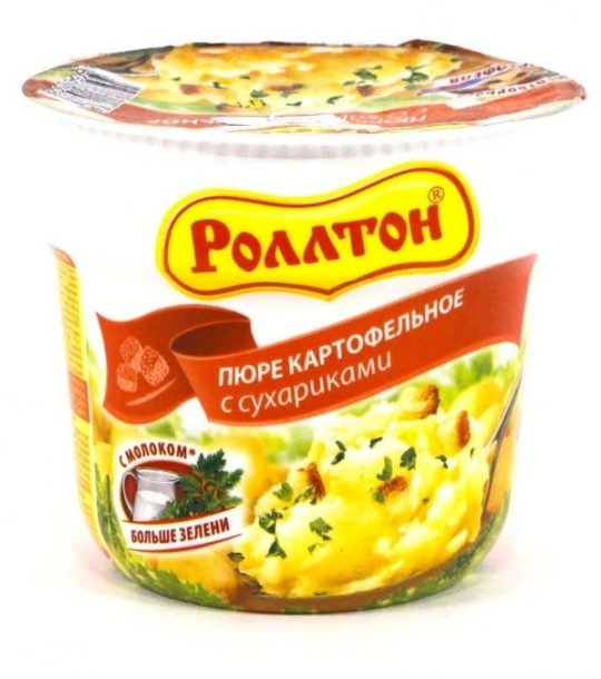Пюре картофельное "Роллтон" с мясным вкусом, 40 г