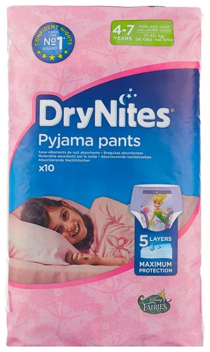 Подгузнки-трусики Huggies DryNites Феи 4-7 лет 10шт