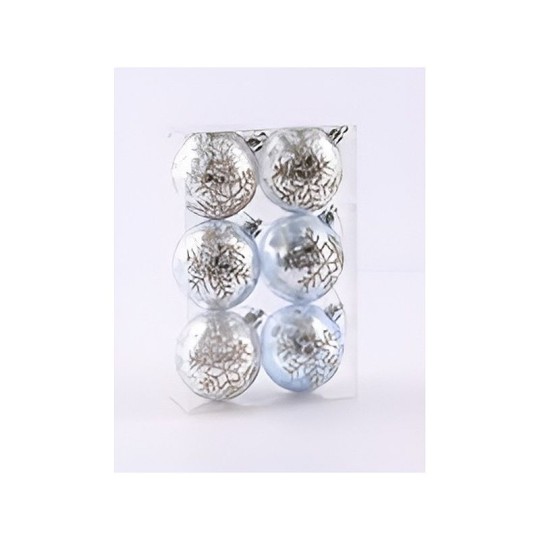  НАБОР ШАРОВ СО СНЕЖИН 6ШТ 6СМ