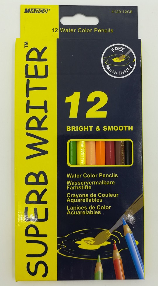 Акварельные карандаши 12 цветов с кистью внутри