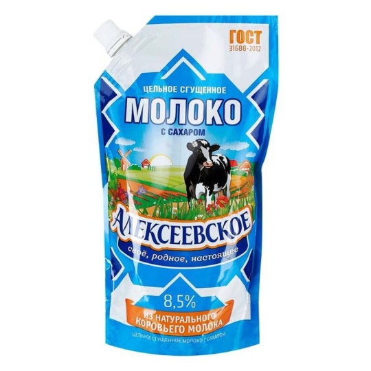 Молоко сгущенное Алексеевское цельное с сахаром 8,5% 1 кг