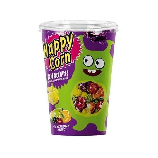 КУКУРУЗА ВОЗДУШНАЯ HAPPY CORN ФРУКТОВЫЙ МИКС СТ 85ГР