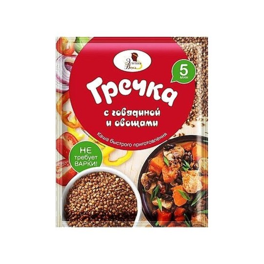 Каша гречневая Эстетика вкуса с говядиной и овощами без варки 40 г