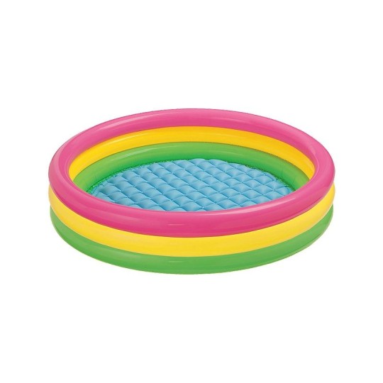 БАССЕЙН НАДУВНОЙ РАДУГА С НАДУВНЫМ ДНОМ 114Х25СМ ОТ 2 ЛЕТ 57412NP 589444