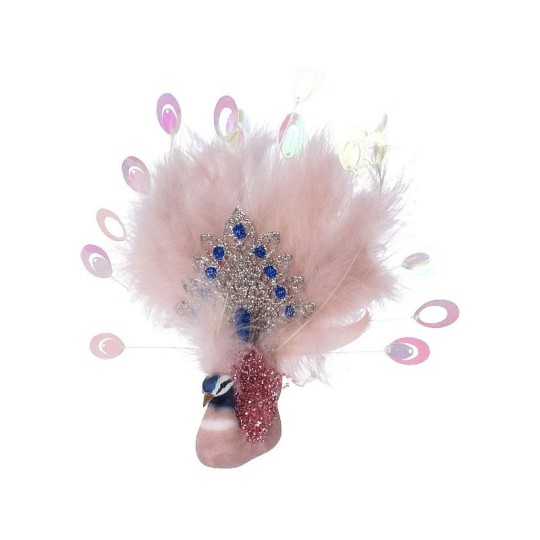  ДЕКОР ПАВЛИН НА КЛИПСЕ 20*22СМ