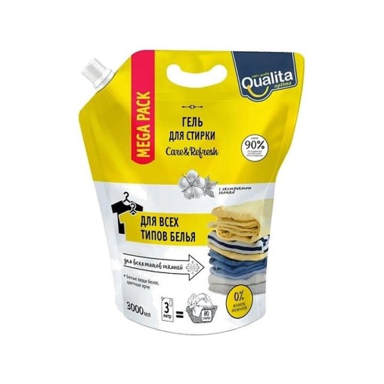 ГЕЛЬ Д/СТИРКИ QUALITA УНИВЕРСАЛЬНЫЙ ДОЙ-ПАК 3Л