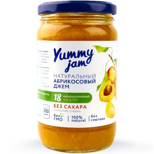 Yummy Jam|Абрикосовый джем без сахара 350 гр