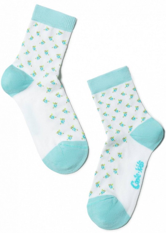 Носки детские Conte Tip-Top белые-бледно-бирюзовые размер 18