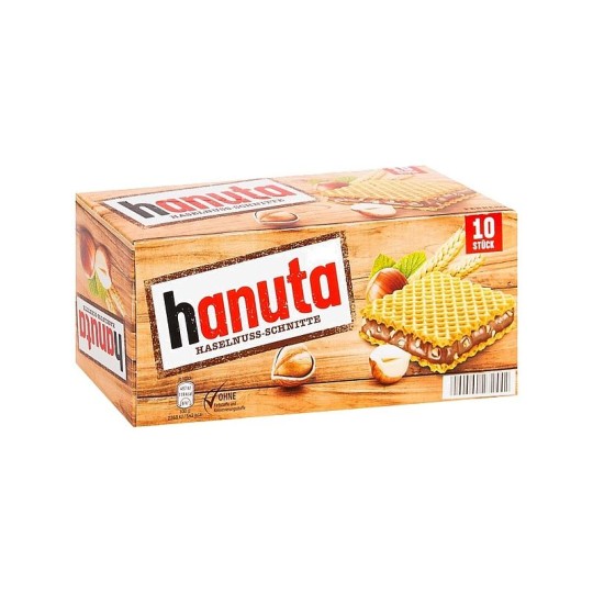 HANUTA ВАФЛИ С ШОКОЛАДОМ И ОРЕХАМИ 10ШТ 220Г