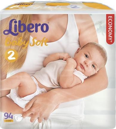 Подгузники LIBERO Baby soft mini 2 (3-6кг), 94 шт