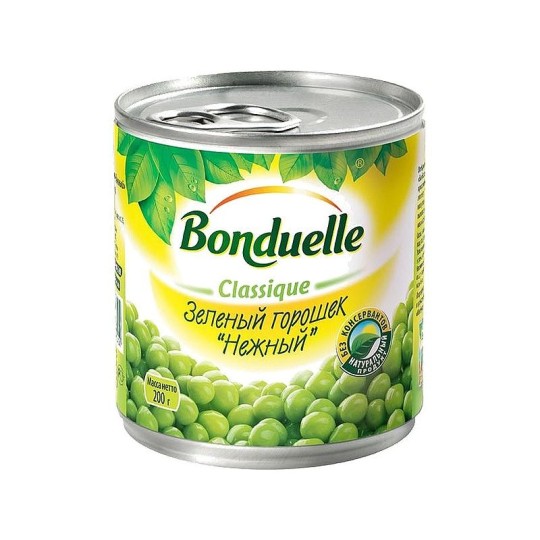 Горошек Bonduelle зеленый нежный 200г