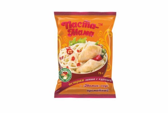"ПАСТА МАМА" лапша быстрого приготовления курица острая + Мамин соус аромат 75 гр