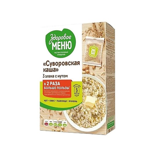 КАША ЗДОРОВОЕ МЕНЮ СУВОРОВСКАЯ КАША 3 ЗЛАКА С НУТОМ 400ГР