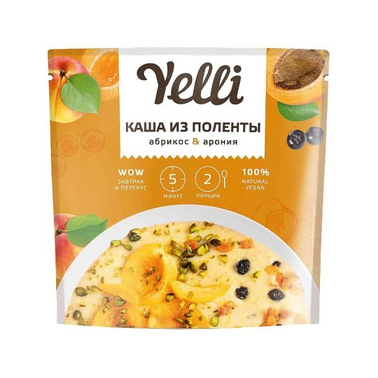 ЗАВТРАК YELLI КАША ИЗ ПОЛЕНТЫ АБРИКОС АРОНИЯ 60ГР