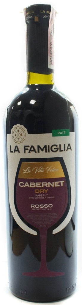 Вино красное La Famiglia Cabernet сухое 0,75 л (Украина)