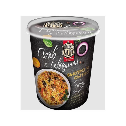 РИС ДОМ БИСТРО ПЛОВ С ГОВЯДИНОЙ ТС 60Г