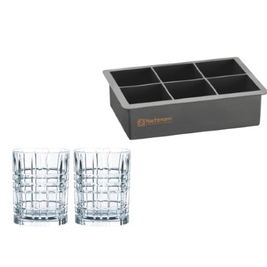  Nachtmann| Square Квадратный стакан для виски с формочкой для кубиков льда (3 шт.)