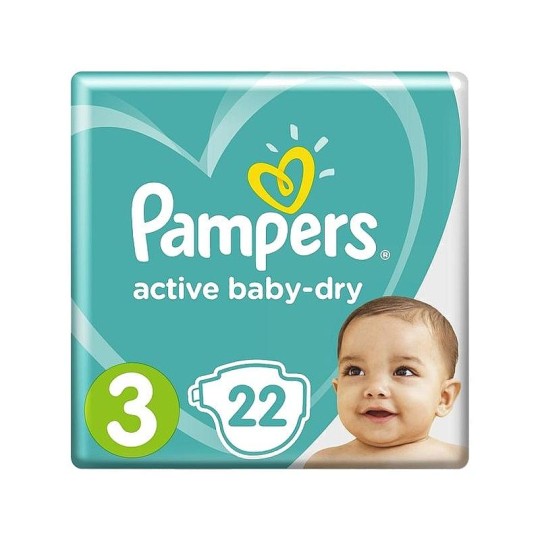 Подгузники Pampers Active Baby-Dry 6–10 кг, размер 3, 22 шт.