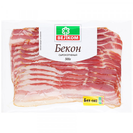 Бекон Велком сырокопченый нарезка, 500 гр.