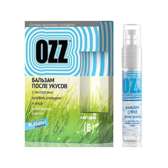 Бальзам-спрей после укусов Ozz с экстрактом шалфея, ромашки, алоэ, 6 мл 