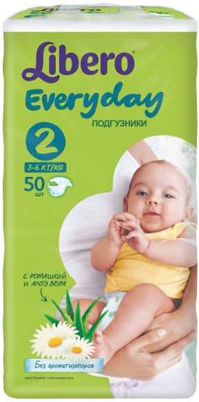 Подгузники Libero everyday 3-6 кг 50 шт