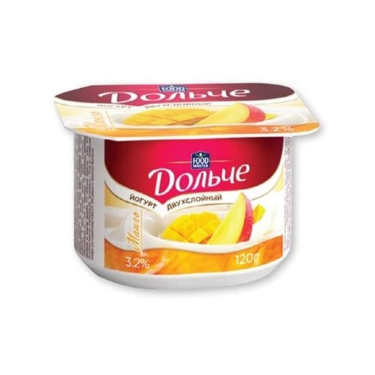 (уценка) ЙОГУРТ ДВУХСЛОЙНЫЙ ДОЛЬЧЕ МАНГО 3,2% 120ГР