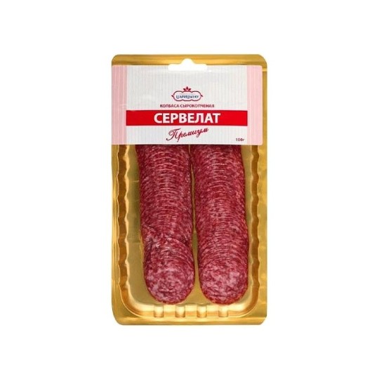 Царицыно| Колбаса с/к  "СЕРВЕЛАТ" премиум нарезка 100 гр