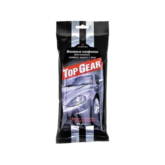 Салфетки влажные для ухода за автомобилем TOP GEAR, 30шт