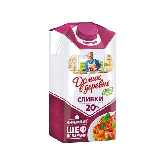ДОМИК В ДЕРЕВНЕ|Сливки стерилизованные 20% 480г