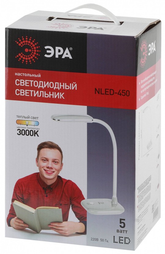  Светильник настольный светильник ЭРА  NLED-450-5W-R красный 