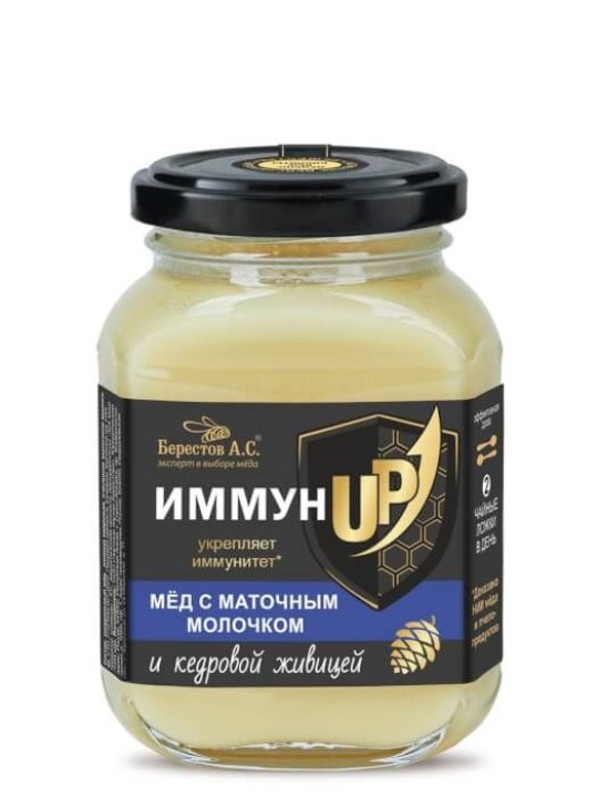 Мёд «ИммунUP» с маточным молочком и кедровой живицей 200 грамм
