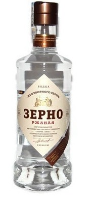 Водка "Зерно" ржаная, из отборного зерна, 40%, 0,5 л.