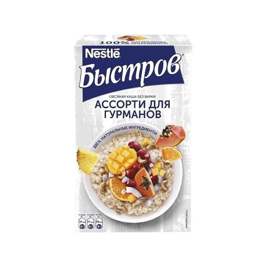 Каша овсяная Ассорти для гурманов без варки порционная Быстров 228 гр
