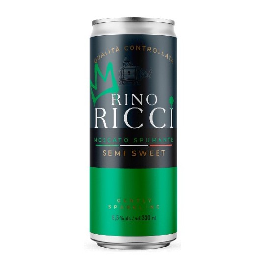 НАПИТОК ГАЗИРОВАНЫЙ RINO RICCI MOSCATO SPUMANTE 8,5% 0,33 Ж/БАН