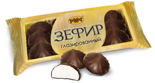 Зефир глазированный в шоколаде, Рахат,  460 гр.