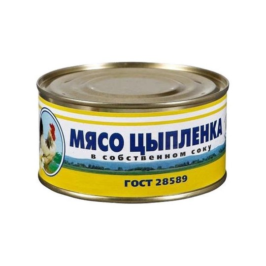 Мясо цыпленка Ова в собственном соку ГОСТ 325 г