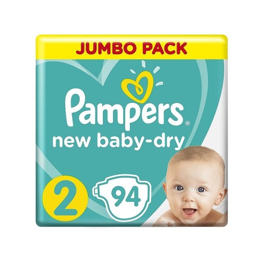 Подгузники Pampers New Baby-Dry 4–8 кг, размер 2, 94 шт.