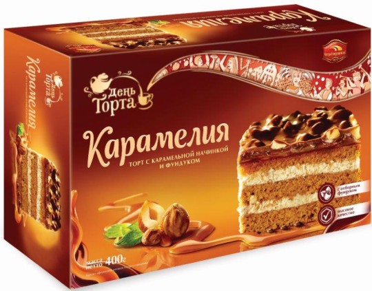 Торт Черемушки "Карамелия" с карамельной начинкой и фундуком,  400 гр