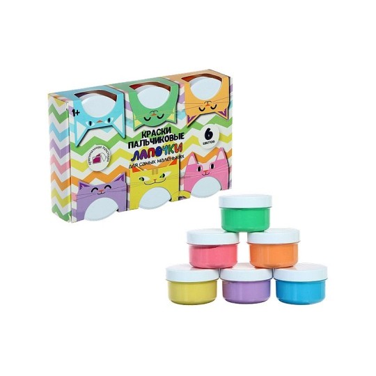 КРАСКИ ПАЛЬЧИКОВЫЕ НАБОР 6ЦВ*60МЛ СПЕКТР 360МЛЛАПОЧКИ ОТ 1 ГОДА 13С-508 1079160