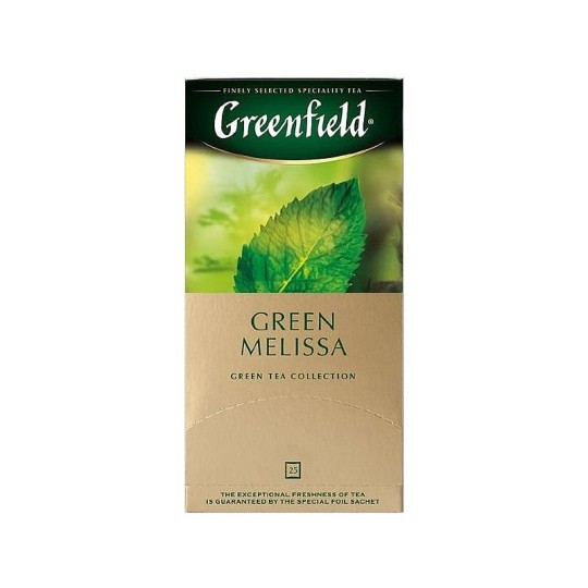 GREENFIELD| чай зеленый "GREEN MELISSA" 25Х1,5 Г