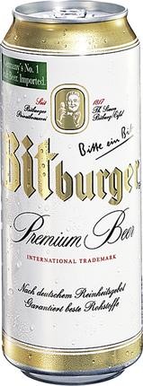 Пиво BITBURGER Premium светлое 4,8% ж/б, 0,5л