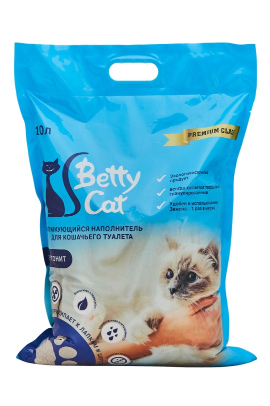 Комкующийся наполнитель Betty Cat для кошачьего туалета 10л.