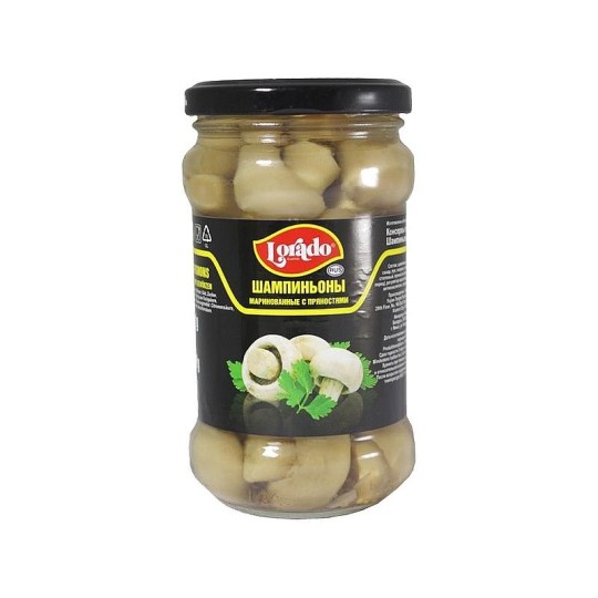 Грибы LORADO Шампиньоны целые маринованные 314 мл