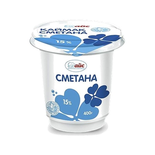 Сметана "АЙС" 15% 400гр П/СТ